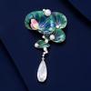 Chinese-style Lucky Lotus Brooch, High-end Women's Lotus and Water Lily Brooch, New Chinese-style Pearl Brooch
