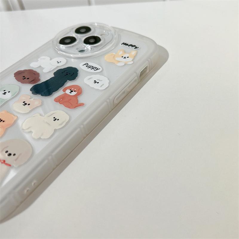 Creative Simple Transparent Cartoon Dog Silicone Soft Anti -Drop Shell For Iphone 11 12 13 Pro Max Xr X Xs 7 8 Plus Se Phone Case