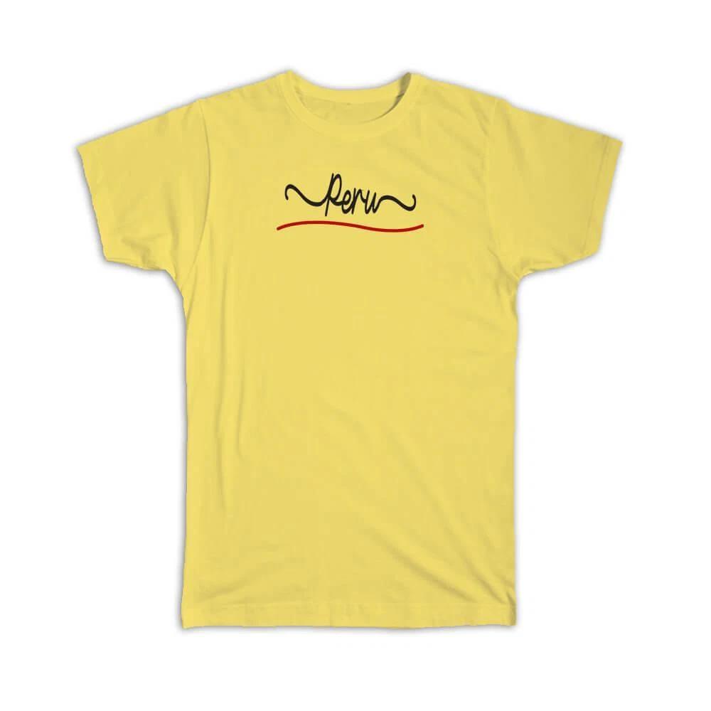 Gift T-Shirt : Peru Flag Colors Peruvian Travel Expat Country Minimalist