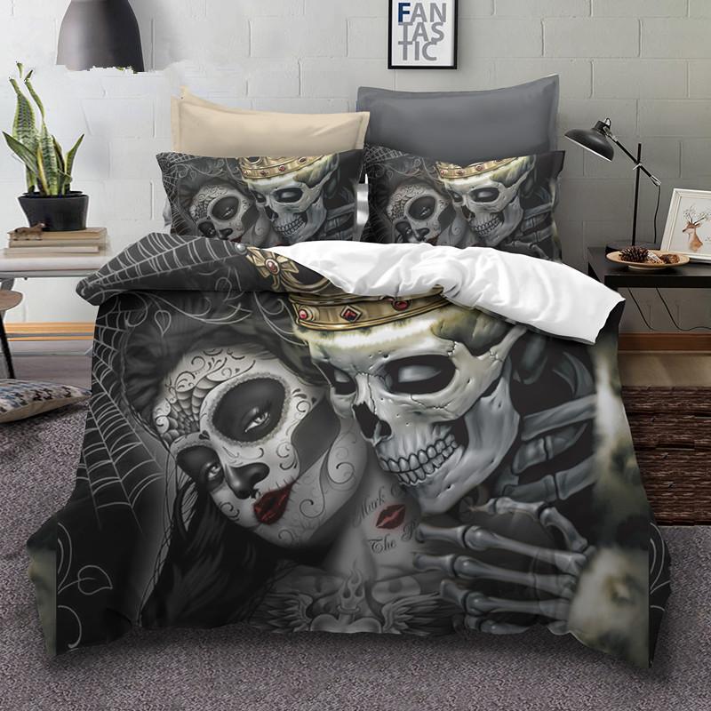 Sexy Beauty Skeleton Girl Bedding Set 3d Duvet Cover Polyester Comforter Cover Twin Queen King Single Size Luxury Fashion Gift