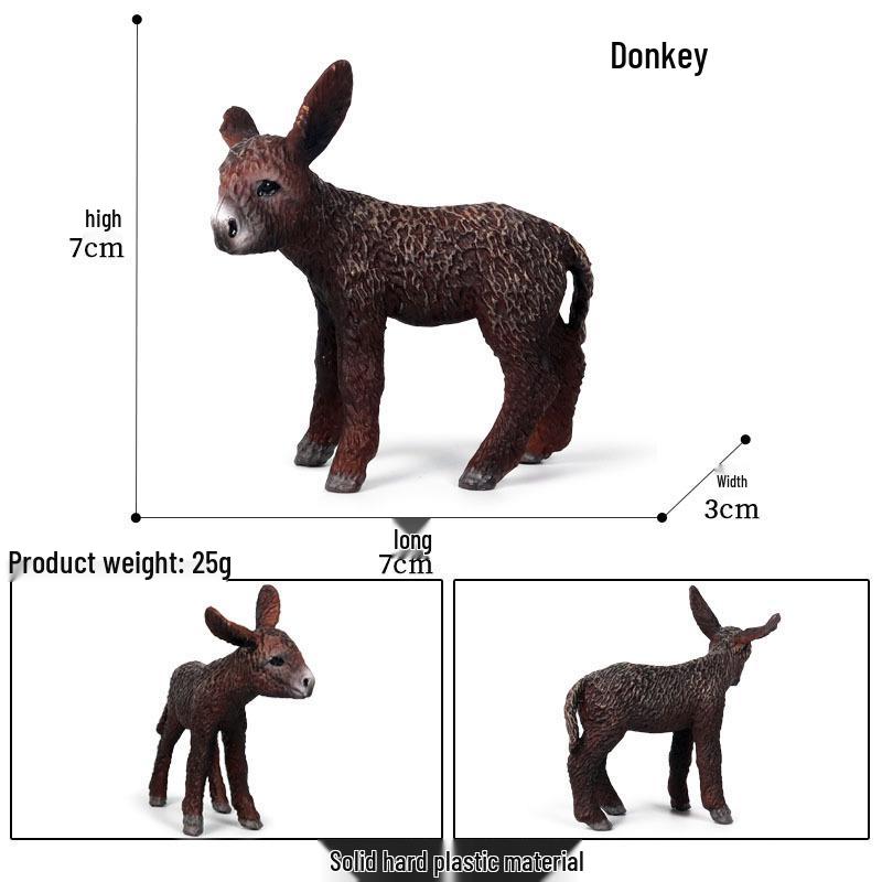 Детская когнитивная игрушка-модель животного - Ослик-жеребенок и Украшение-зебра