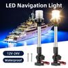 12-дюймовый светодиодный навигационный фонарь для лодки 12 ~ 24 В, водонепроницаемый, складной, парусный, сигнальный фонарь, морская яхта, предупреждающий, якорный столб, боковые огни
