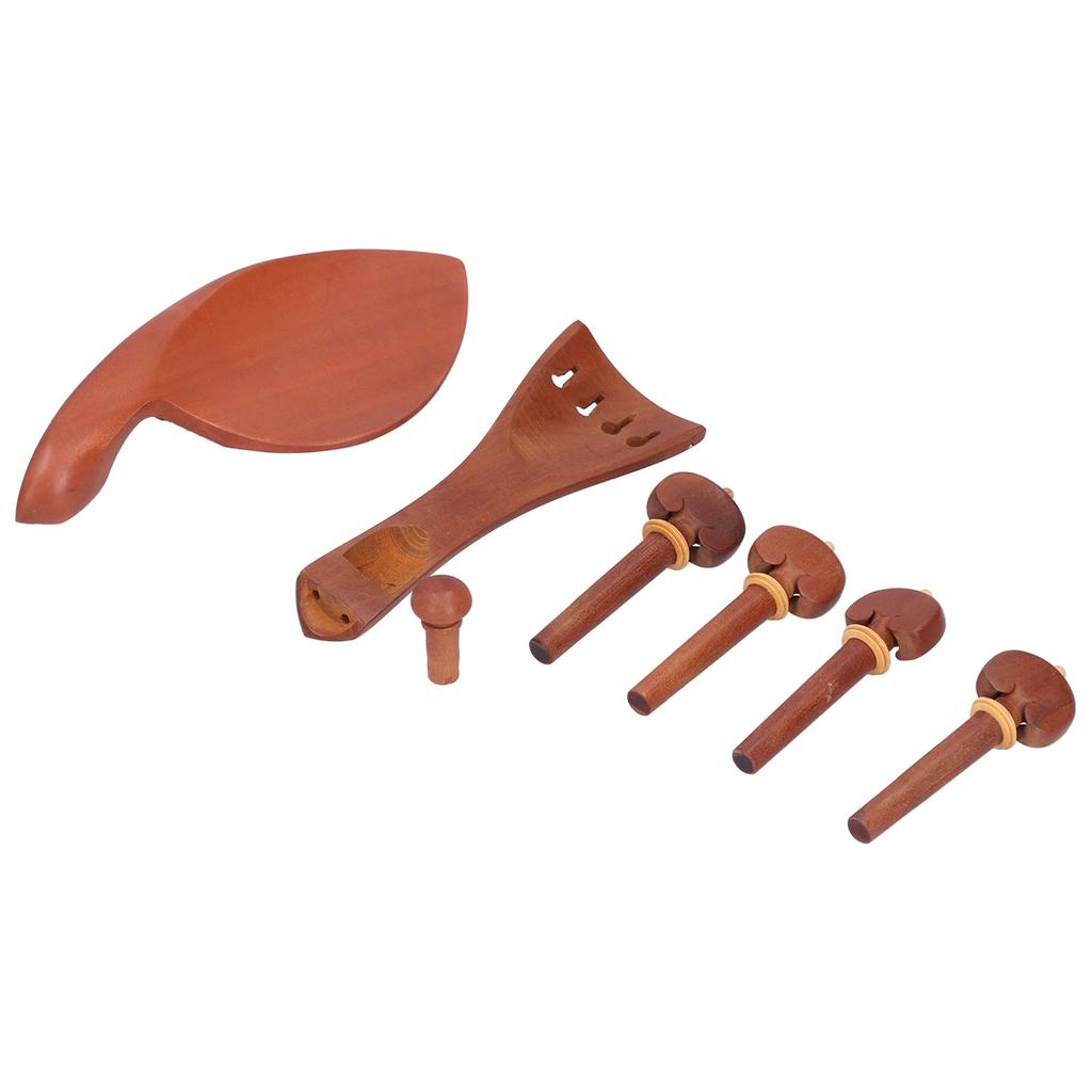 Violin Chin Rest Set 4 4 Wood Tailpiece Tuning Peg End Button Kit Parts Accessory BZ10