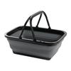 [.co.jp Exclusive] Foldable Multi-Purpose Basket Bucket, Square, Black, Storage, Car Wash, Fishing, Cleaning, Laundry, Shoes, Indoor Shoes