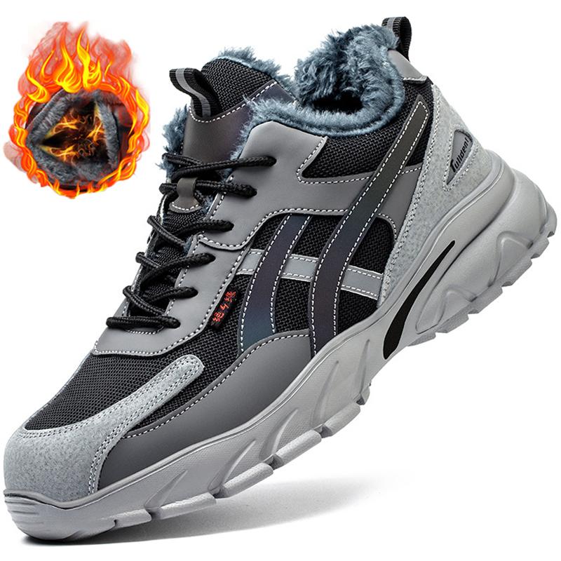 Work Sneakers Men Winter Safety Shoes Lightweight Anti-Smash Men Work Shoes Boots Women Protective Steel Toe Shoes Safety Boots