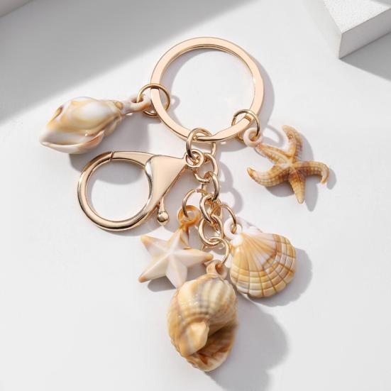 Beach Keychain Pendant Imitation Shell Conch Starfish Design Handbag Pendant Keyring Bag Charm Wallet Accessory