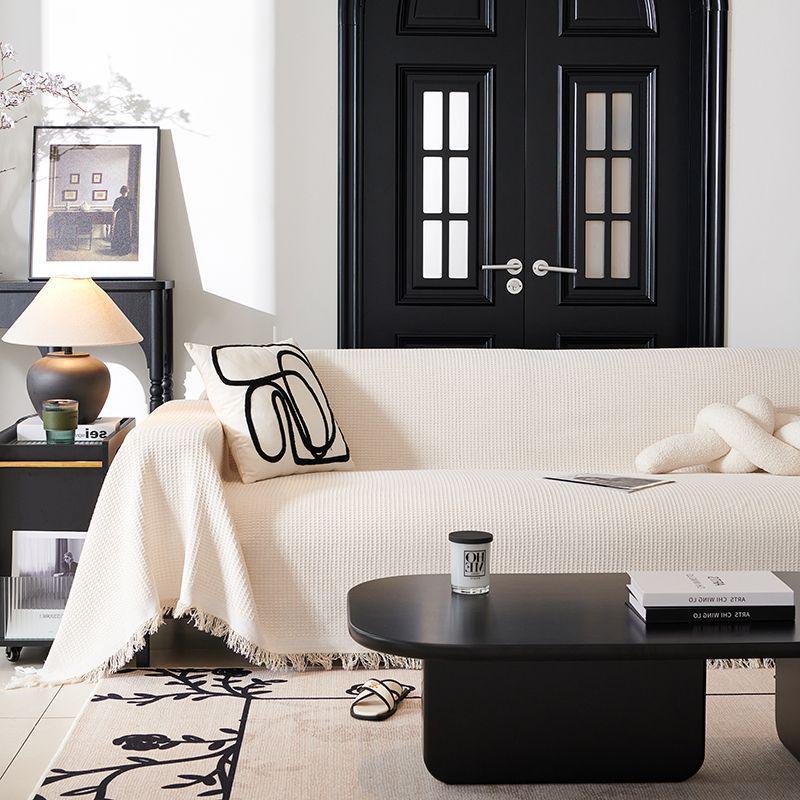 Универсальный чехол на диван из хлопка и льна: Нескользящий, Полное покрытие, Вафельный дизайн для четырех сезонов