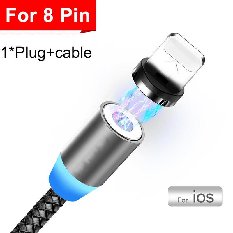 USB Magnetic Charging Cable for Micro Type-C 8 Pin Fast Charging Fashion Cable for Iphone Xiaomi Huawei Samsung