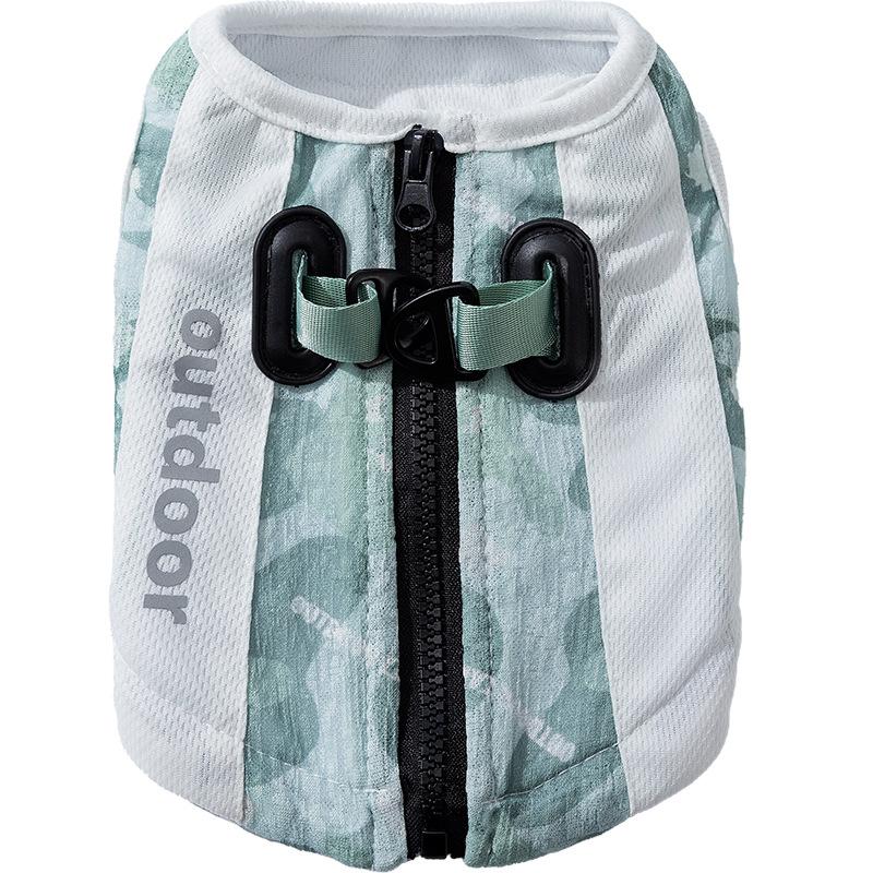 Тепловой удар для домашних животных, охлаждающая сетка, сращивание, тяга, прохладная одежда, плюшевый мишка для средних и маленьких собак, летний жилет, одежда для собак