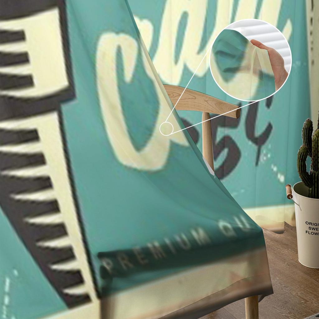 Ретро реклама с двумя шифоновыми прозрачными шторами с мороженым для гостиной, спальни, оконная занавеска, вуаль, тюль Cortinas