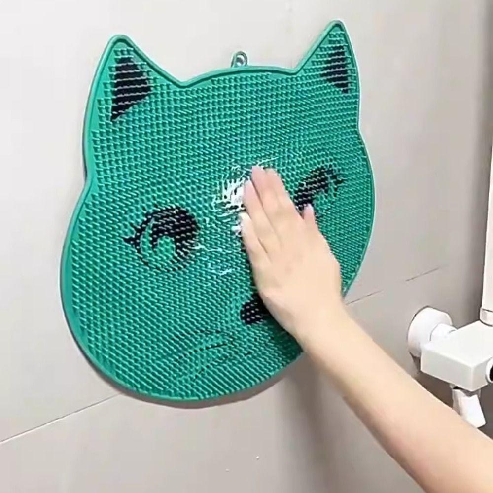 Anti Slip Bathroom Non Slip Pad Cat Shaped Massage Pad Rubbing Bath Floor Mat Bath
