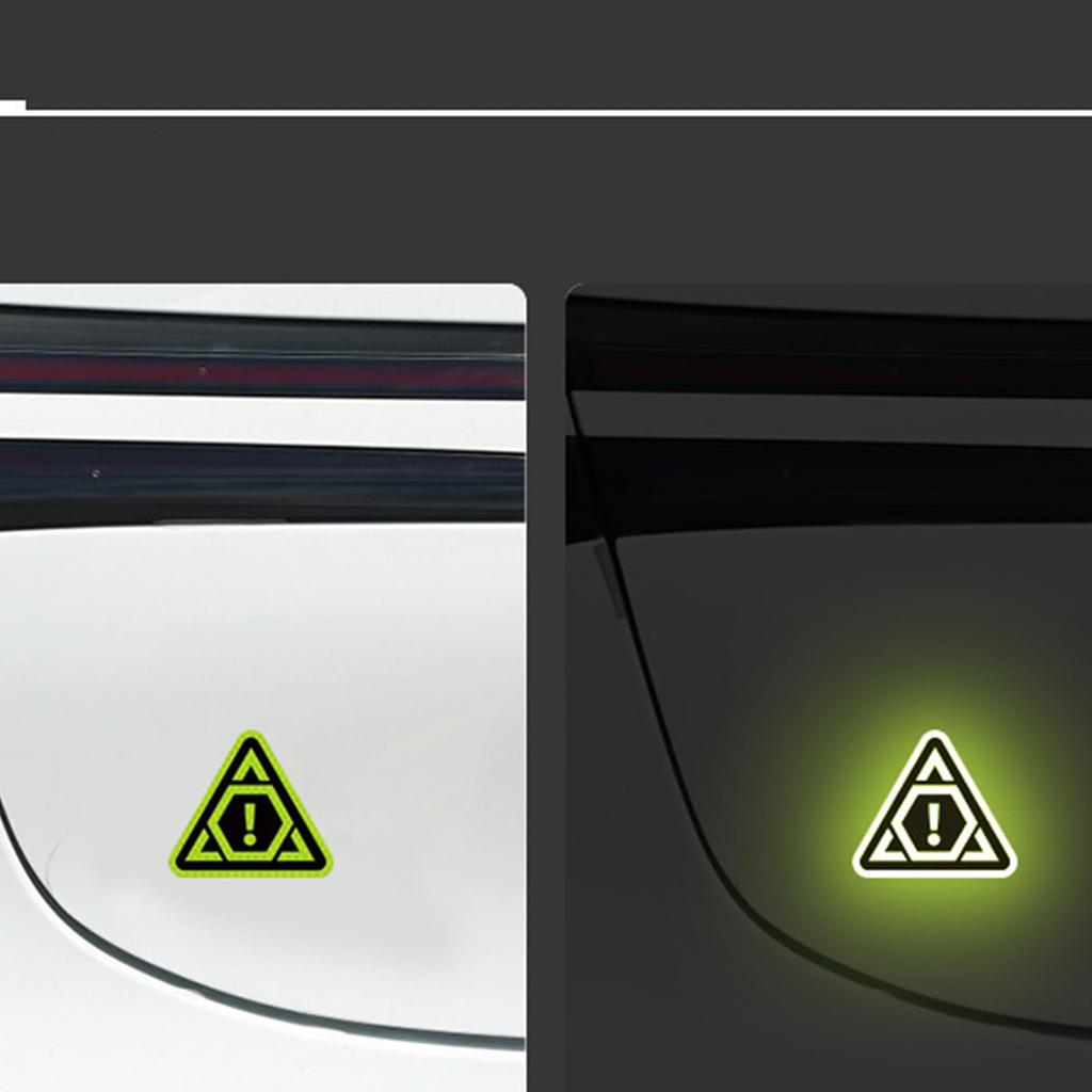 Reflective Sticker, Triangular Warning Reflective Sticker, PVC, Yellow/Green, 240° Wide Angle Reflection, 4.2 x