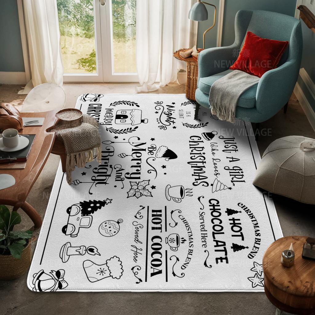 Ковер у входа в дом Домашний коврик у двери Гостиная Ванная Комната Ноги ванная комната Нескользящие коврики с водопоглощением для ванной Счастливого Рождества зима