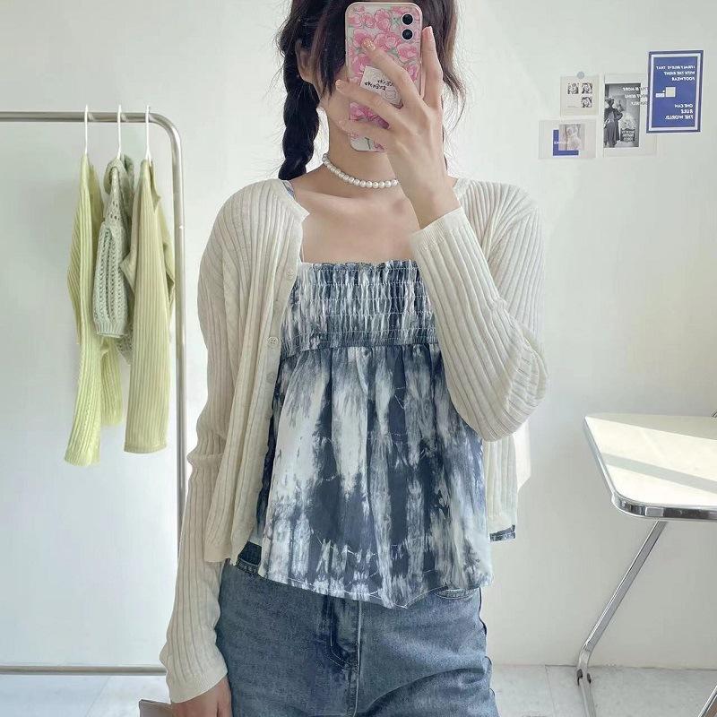 Internet Celebrities' New Summer Camisole Tops for Women Wear Small Fresh Floral Sweet and Spicy Niche Sweet and Cool Vests