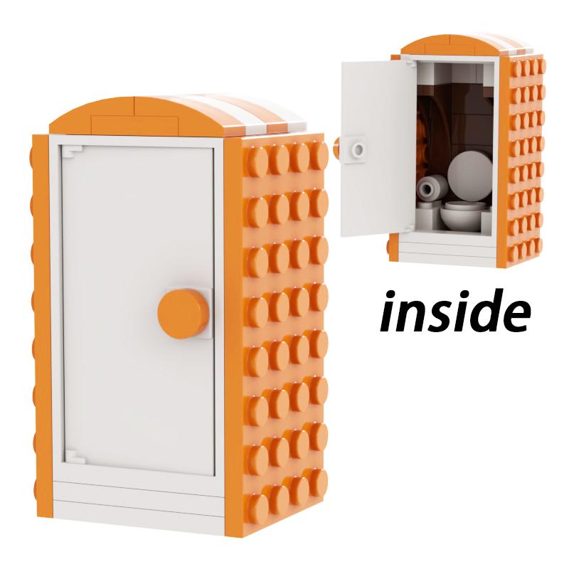 Портативный Туалет Loo City Сцены MOC Dunny Классическая Улица Porta-Potty Декорация WC Строительные Блоки Образовательные Детские Игрушки