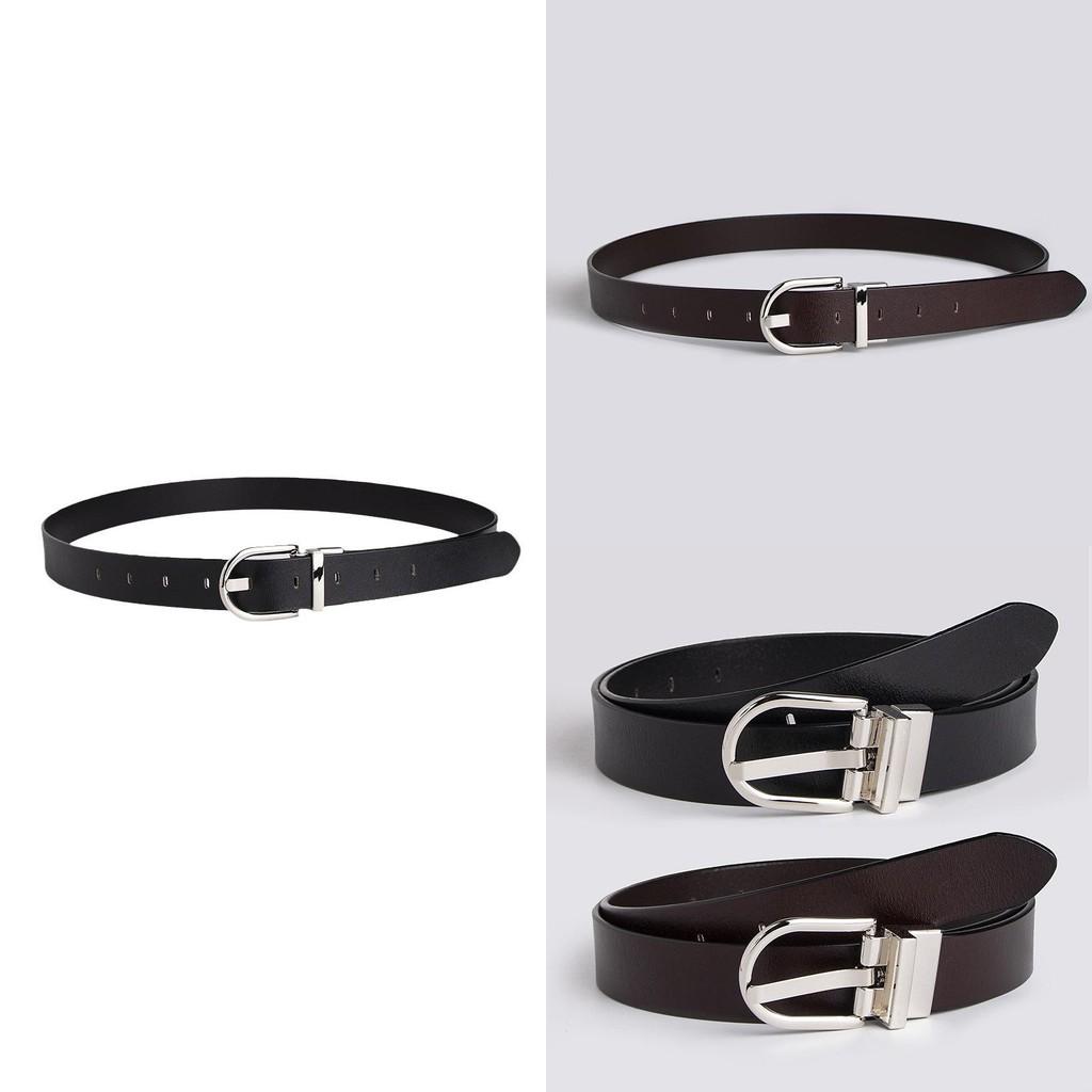Twolayer Cowhide Ladies Belt With Alloy Closure For Formal Office And Business Outfits