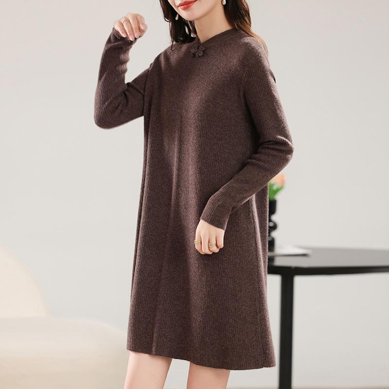 Женское кашемировое платье Qinghe кашемир 30% кашемир 70% шерсть осенне-зимняя кашемировая юбка мягкая и теплая