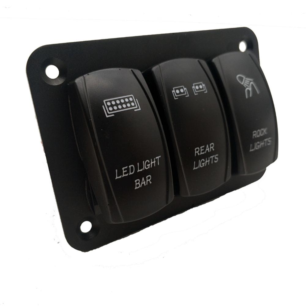 Новая панель тумблеров на 3 положения 12В/24В с синей светодиодной подсветкой для автомобиля, морского судна, лодки