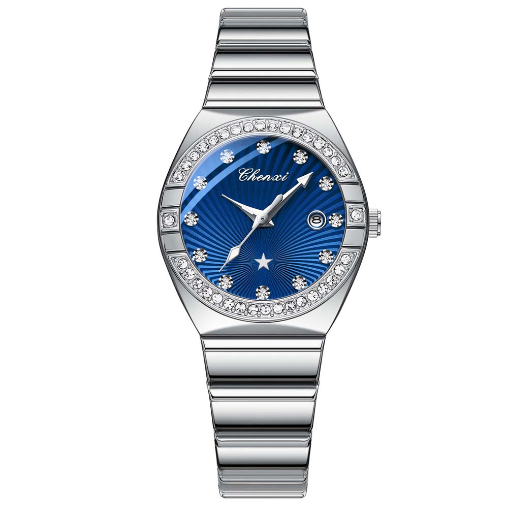 Женские часы Модные платья Кварцевые наручные часы Водонепроницаемые Светящиеся часы для женщин Алмазная шкала Reloj Mujer