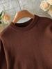 Женский однотонный свитер-пуловер в рубчик - Осень/Зима, Свободный крой, Круглый вырез, Повседневный стиль