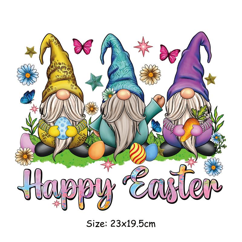 Пасхальный день, термонаклейка для одежды, термопресс, аппликация, футболка, железная нашивка, кролик, сделай сам, швейные поделки