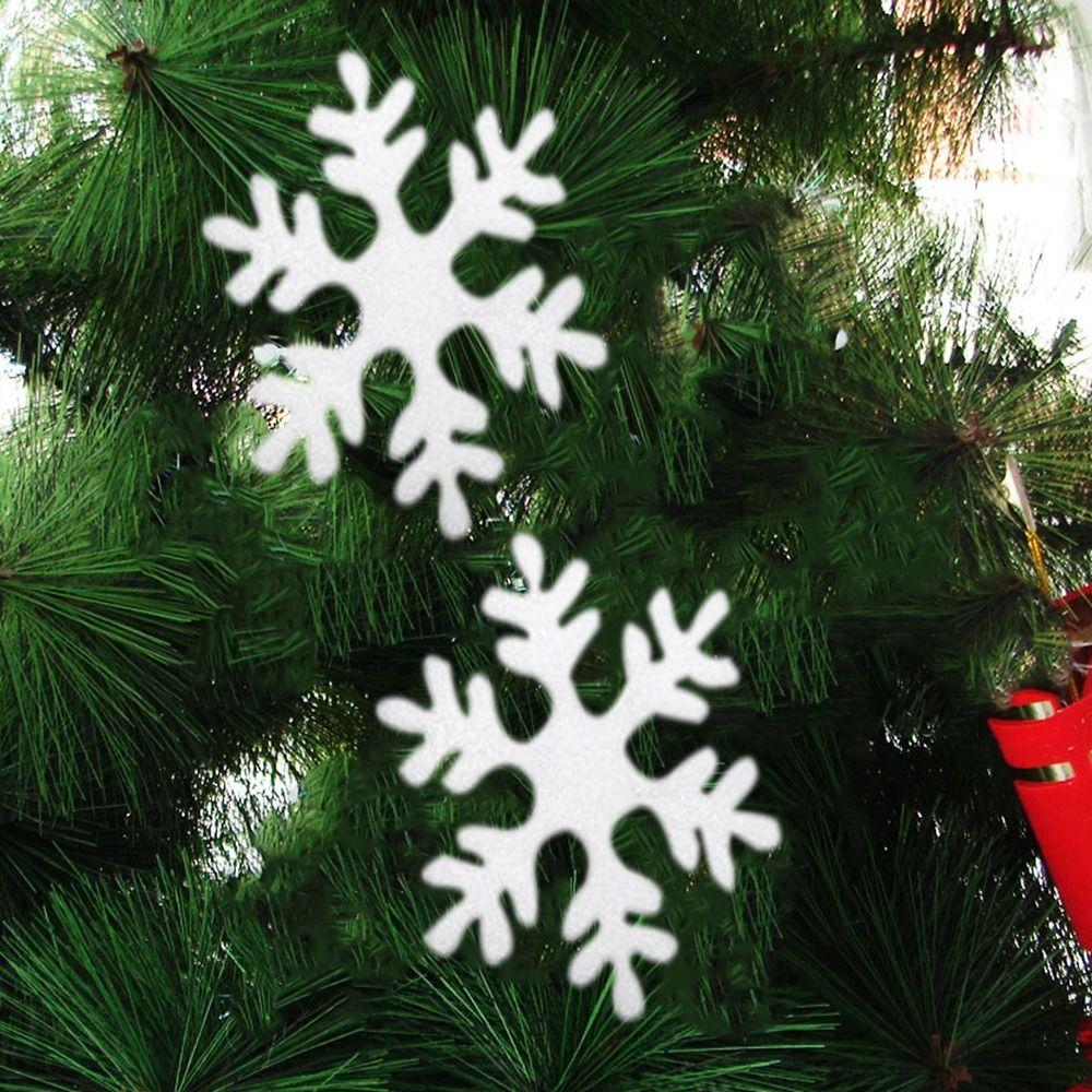 6Pcs Large Foam Snowflake White Christmas Snowflakes Ornaments Creative Xmas Tree Pendants Garlands