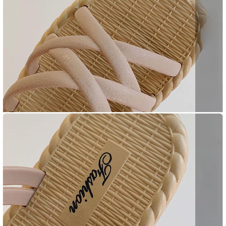 Сандалии женские для верхней одежды, корейская версия на плоской подошве, красные римские сандалии в сетку, пляжные женские пляжные сандалии на толстой подошве