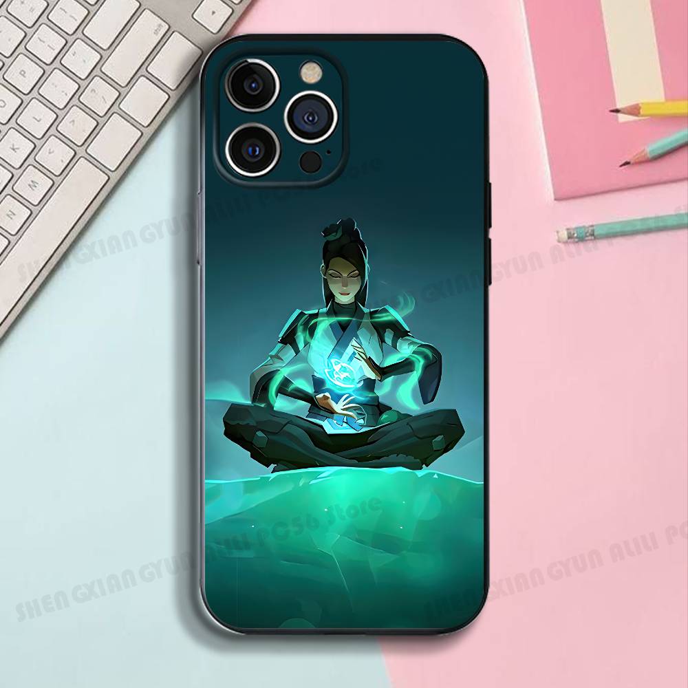 Game V-Valorant Black Phone Case For IPhone 17 16 15 14 13 12 13 12 11 Pro Max Plus XS XR Silicone Soft Back Cover