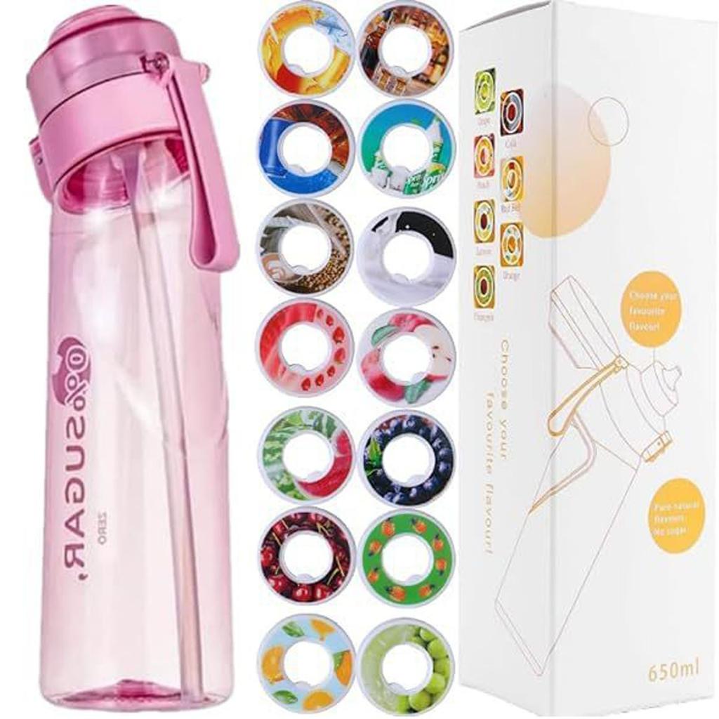 Спортивная бутылка для воды 650 мл с капсулами в 14, материал не боится высоких температур, а натуральные фрукты делают питьевую воду безопасной