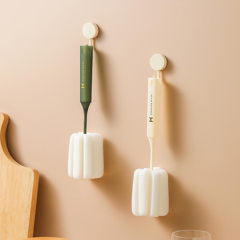 Губчатая щетка с длинной ручкой для мытья бутылок и стеклянной посуды