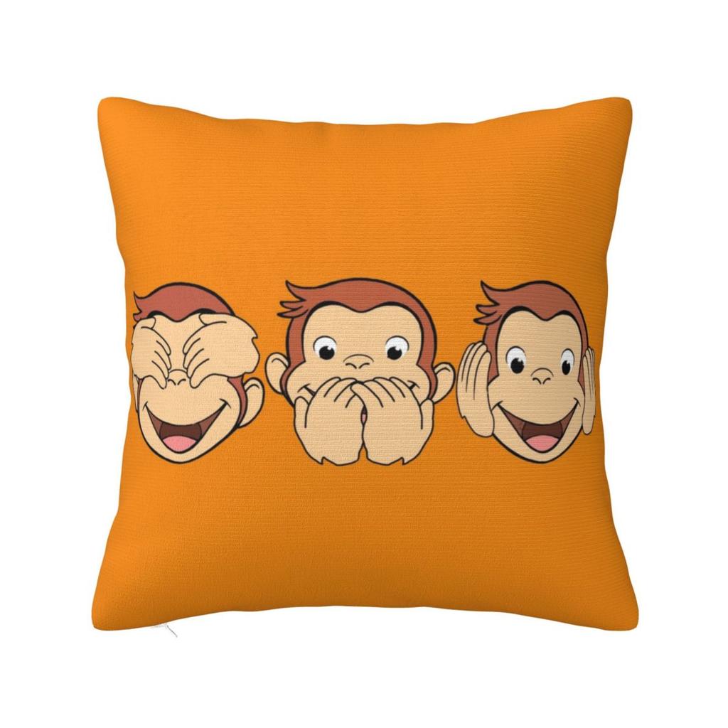 Curious George Square Pillowcase Cushion Cover Pillow Case Throw Pillow Cover For Home Bedroom Car