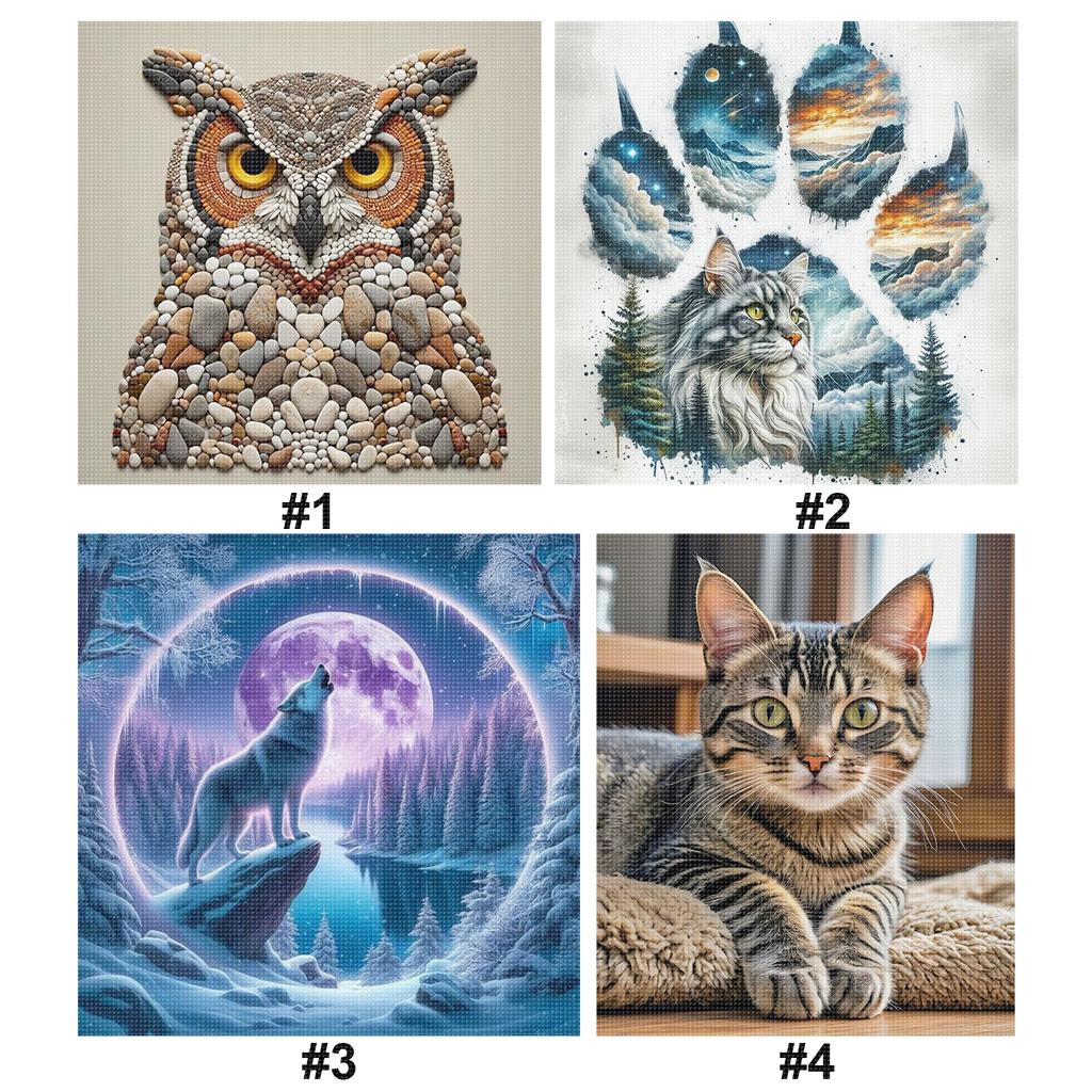 Animal Full 11CT 3 Strands DIY Stamped Kits Needlework Embroidery Kit for Beginners Adults Home Wall Decor