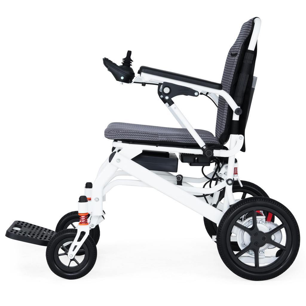 WEYRAL 220 Aluminum Alloy Lightweight Folding Electric Wheelchair For Elderly&Disabled Person 48KM Range 100KG Load 150W Dual Battery