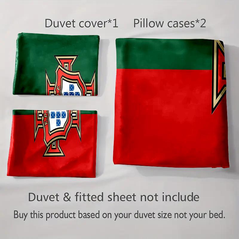 Red-green crest. Bedding Duvet cover sets Duvet covers Pillowcases gifts (1 * Duvet Cover 2 * Pillowcases, without duvet insert)