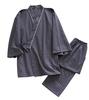 MY Cotton Samue 3 Hospital Nightwear [KISS LIFE] Men's 100% Open-front Pajamas, Style, Colors, Pajamas, Men's Roomwear, (Charcoal Gray, LL)