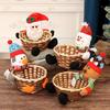 Рождественское украшение Лось Снеговик Санта Клаус Фруктовая корзина Рождественские конфеты Плетеная корзина Детский подарок Бытовая корзина для хранения