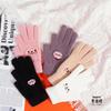 Новые женские термоперчатки зимние утолщенные вязаные вышитые из норкового велюра модные милые перчатки с двумя пальцами от холода и росы