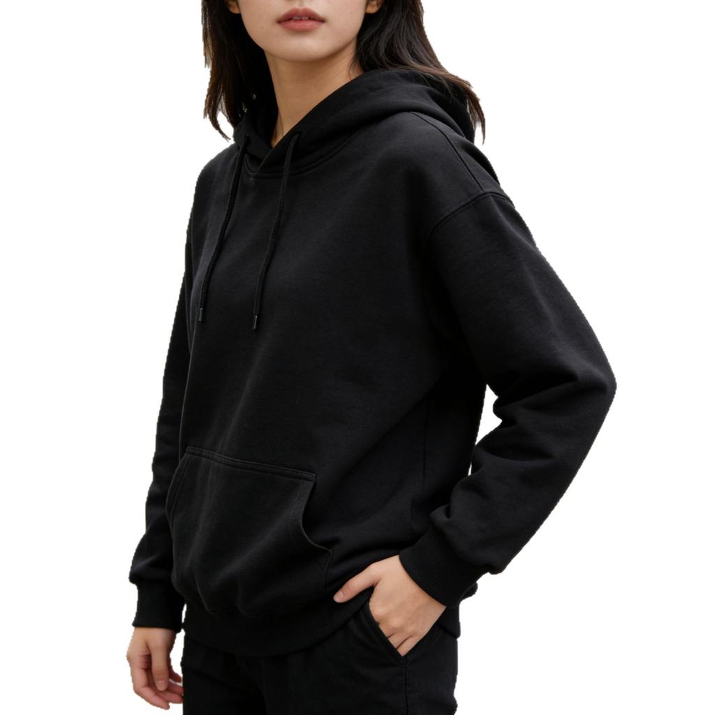 2025 autumn and winter new hooded sweater women's solid color college style loose casual velvet popular trendy brand Japanese and Korean style