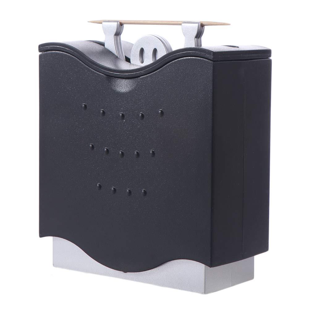 Semi-automatic Hercules Toothpicks Dispenser Black Toothpick Box Toothpick Holder Dining Table