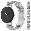 Для Google Pixel Watch 2/Pixel Watch Ремешок для часов 7-Звенный с кристаллами и короной Нержавеющая сталь Серебристый