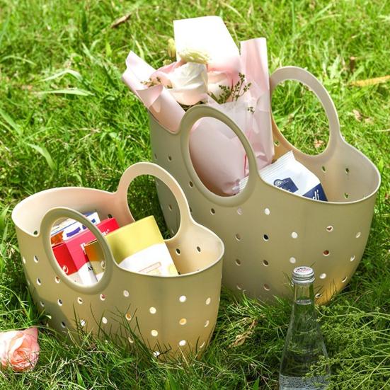 Ручная корзина Портативная сумка-органайзер для душа в ванной комнате с ручками Полая корзина для хранения Сумка для дома Спальни Общежития