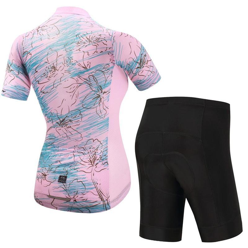 Летний комплект одежды с коротким рукавом для езды на велосипеде, женские спортивные трикотажные костюмы