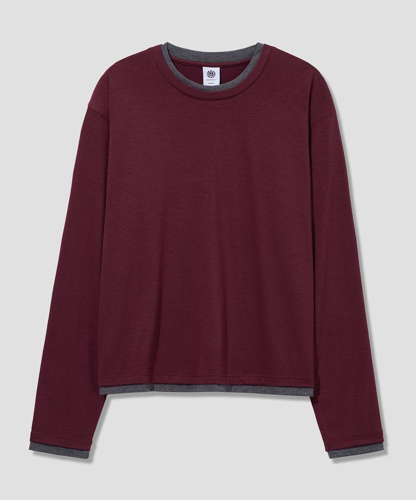 AGOD Soft Layered Long Sleeve [Burgundy]