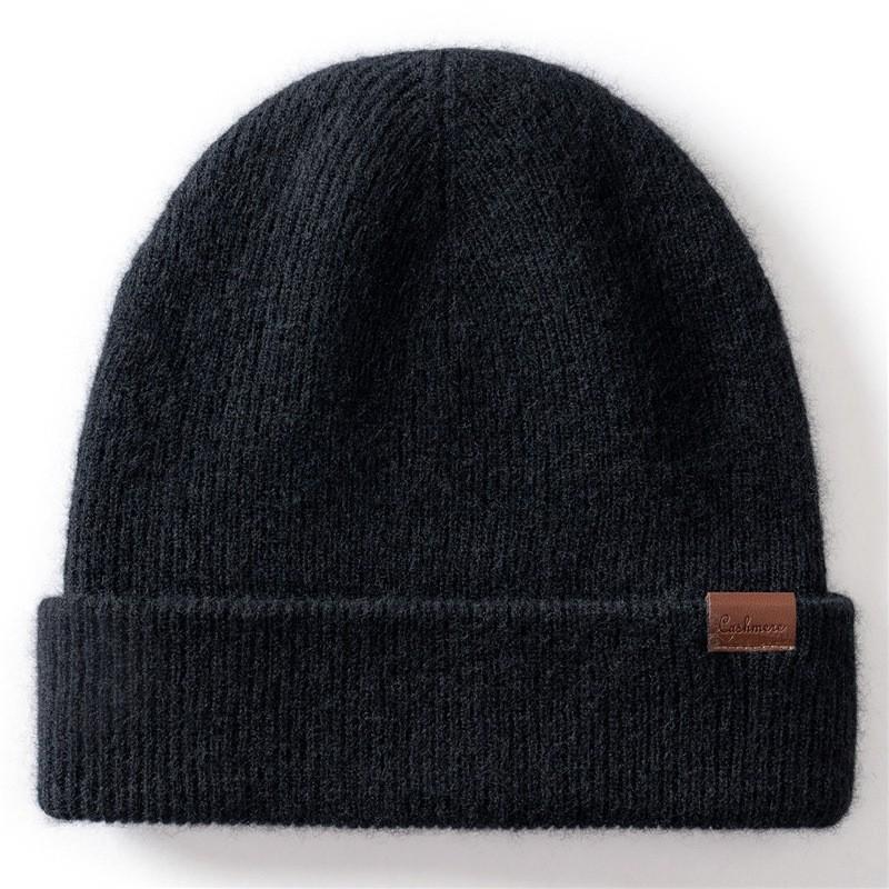 100% Cashmere Knit Beanie Hat Unisex Warm Winter Cap Ear Protection Foldable Outdoor Cycling