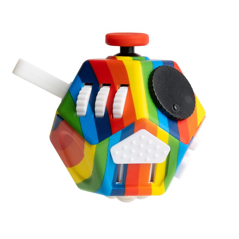 12 Sides Decompression Dice Sensory Toys Stress Relief Fingertip Toys Portable Fidgeting Dice Toys For Kids Adult