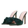 Sexy Pointed Toe Mules High Heels Slipper Female Summer Party Banquet Shoes Fashion Butterfly -Knot Women Slides Sandals