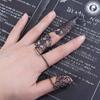 Cone Triangle Crown Party Tassels Finger Bracelet Chain Nail Cover Rings Finger Ring Women Jewelry