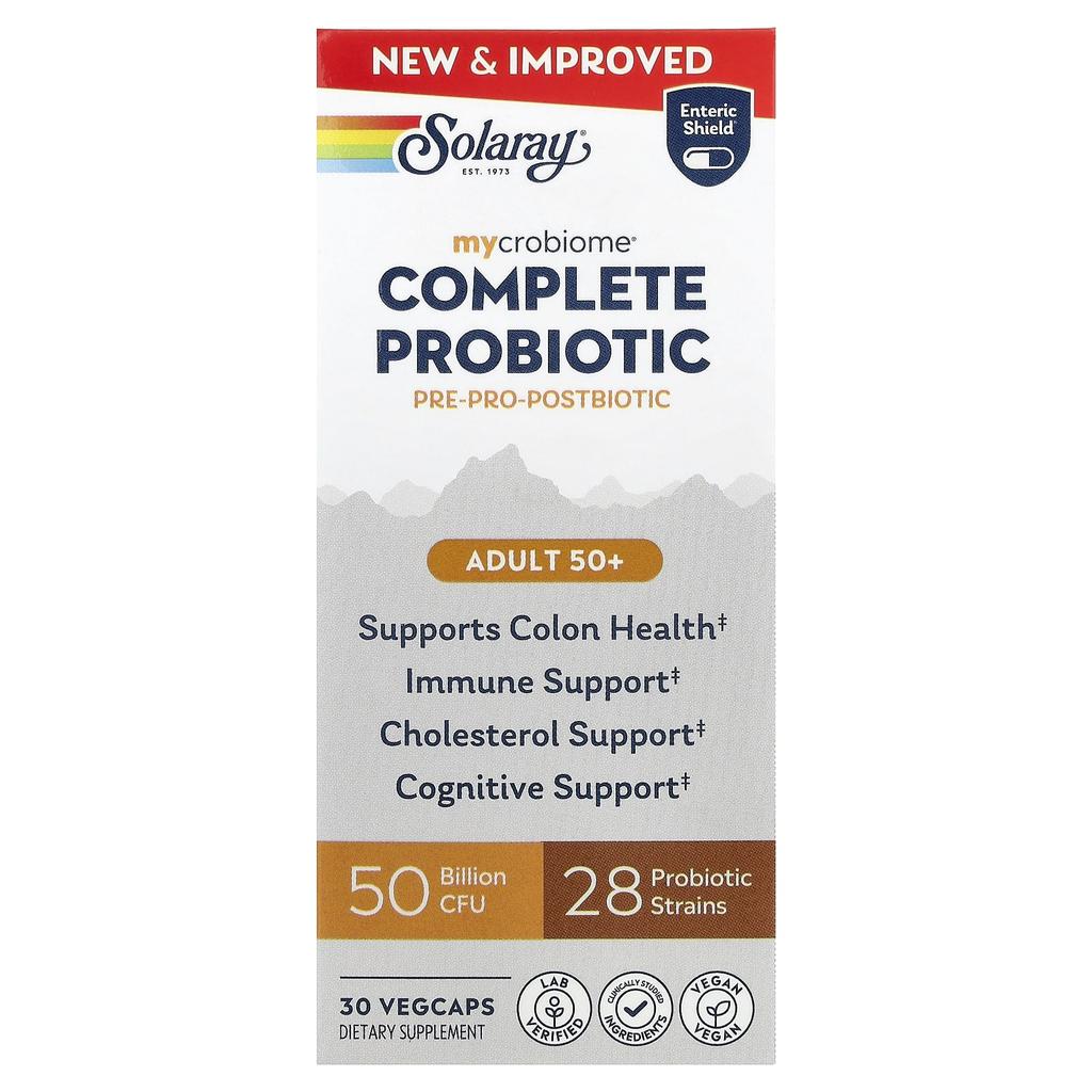 SOLARAY Mycrobiome®, Complete Probiotic, Adults 50+, 30 Veggie Capsules
