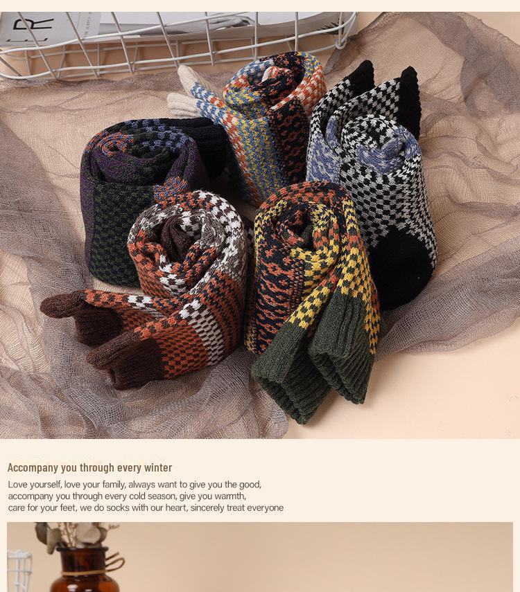 Мужские толстые носки Tribal Totem Retro - 5-10 пар, средней длины, теплые для осени/зимы.