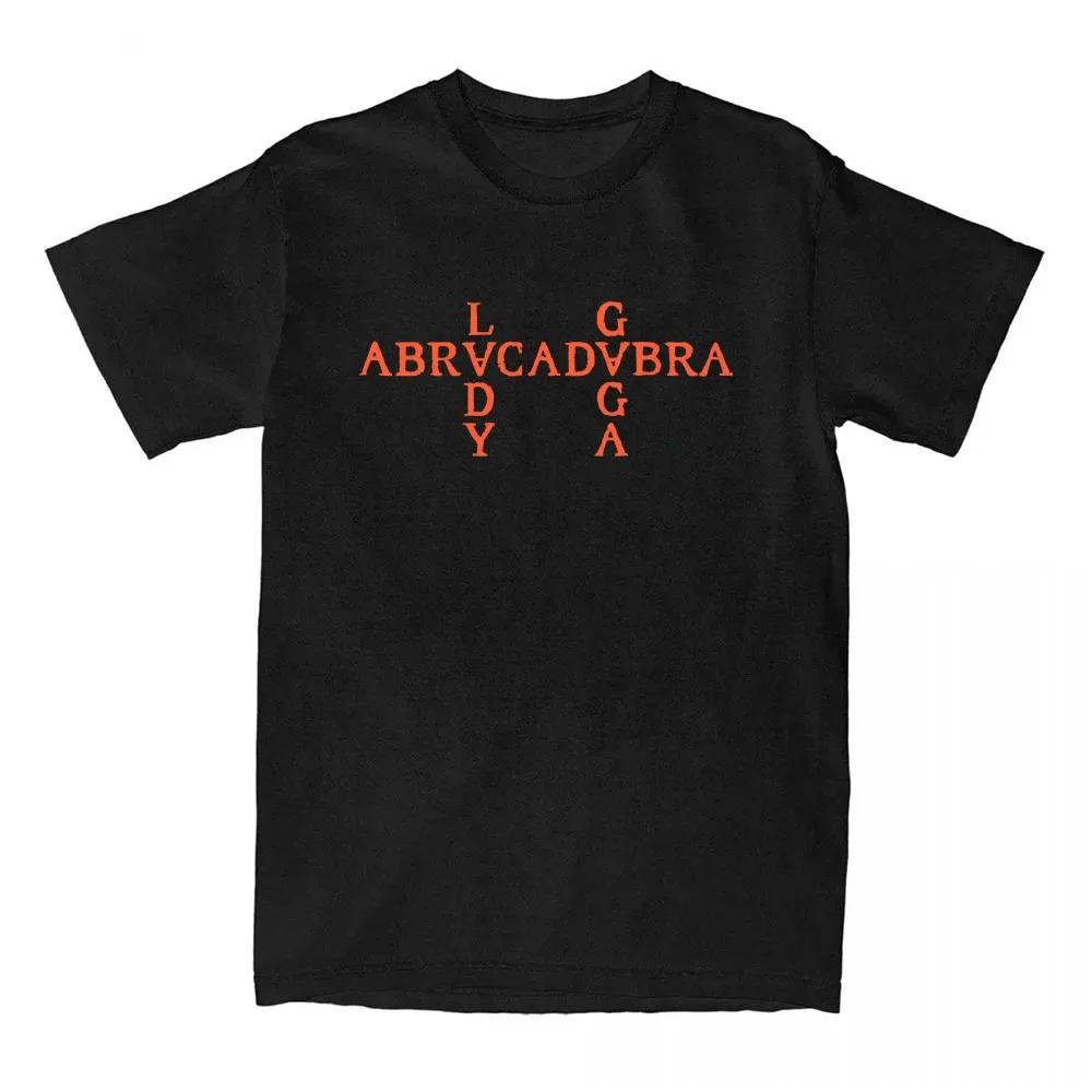 Abracadabra Lady Gaga Mayhem Album Tshirts Short Sleeve Round Neck Wounisex Tshirt Cotton Tees Camisetas Casual Hip Hop Streetwear